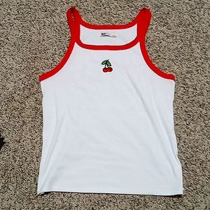White and red Cherry tank top